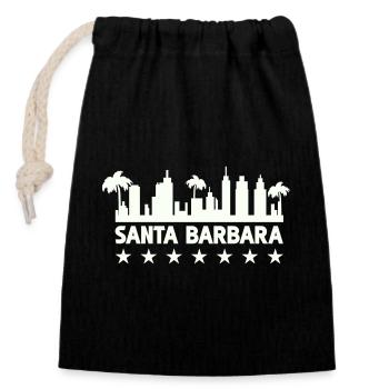 Santa Barbara Küsten Skyline  - Verschließbarer Geschenkbeutel aus Baumwolle (14x20cm) - Schwarz - Vorne