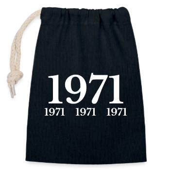 1971 - Verschließbarer Geschenkbeutel aus Baumwolle (14x20cm) - Navy - Vorne