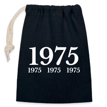 1975 - Closable cotton gift bag (14x20cm) - navy - Front
