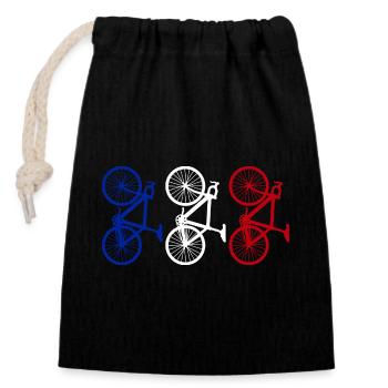 Cycling France - Sac cadeau en coton avec cordon (14 x 20 cm) - noir - Devant