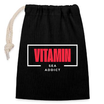 Vitamin Sea Addict Shirt - Closable cotton gift bag (14x20cm) - black - Front