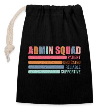 Admin Squad: Farbig Retro Büroteam Geschenk - Verschließbarer Geschenkbeutel aus Baumwolle (14x20cm) - Schwarz - Vorne
