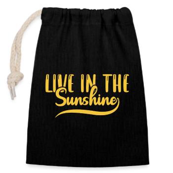 Vivre au soleil - Sac cadeau en coton avec cordon (14 x 20 cm) - noir - Devant