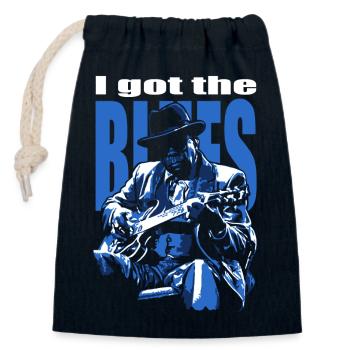 I got the blues - Sac cadeau en coton avec cordon (14 x 20 cm) - bleu marine - Devant