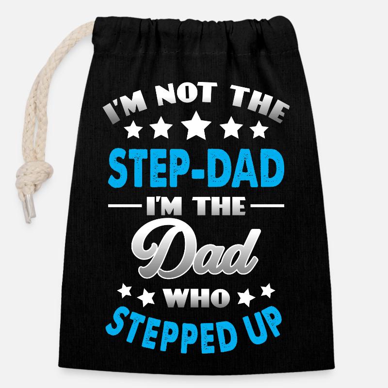 Step Dad - Closable cotton gift bag (14x20cm) - black