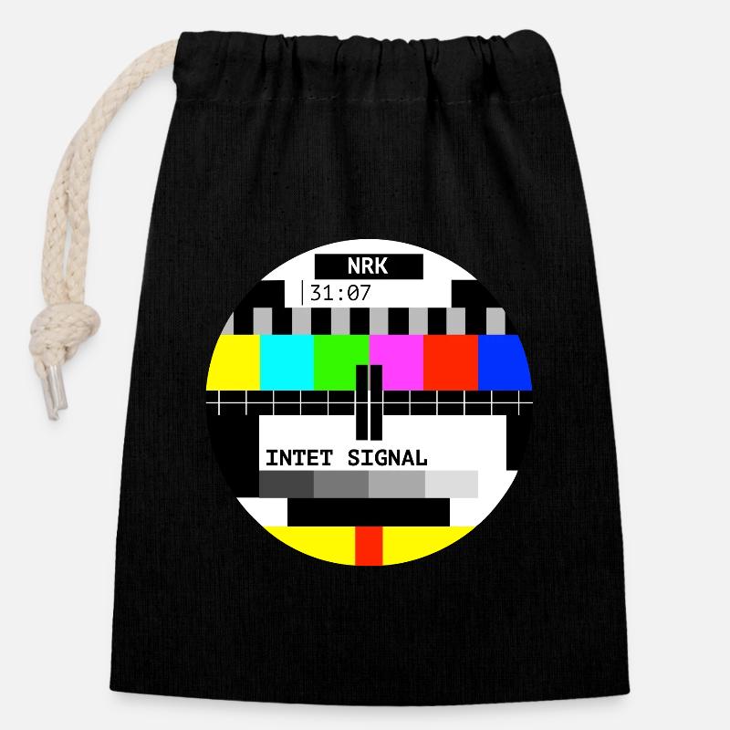 no signal - Closable cotton gift bag (14x20cm) - black