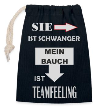 schwanger teamfeeling vater werden - Verschließbarer Geschenkbeutel aus Baumwolle (14x20cm) - Navy - Vorne