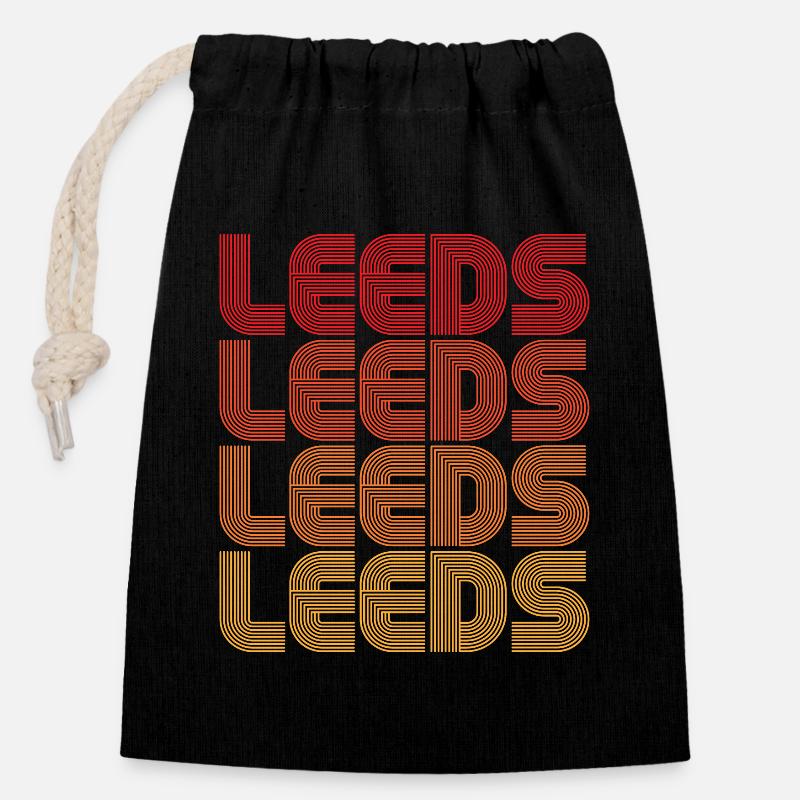 Leeds Gradient Repeats - Verschließbarer Geschenkbeutel aus Baumwolle (14x20cm) - Schwarz