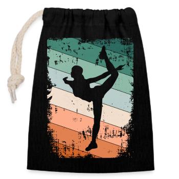 Ballet Ballerina Dancer - Closable cotton gift bag (14x20cm) - black - Front