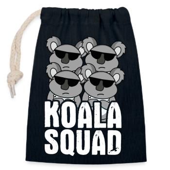 Koala Squad Spell - Closable cotton gift bag (14x20cm) - navy - Front