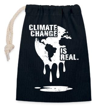 climate change is real white - Verschließbarer Geschenkbeutel aus Baumwolle (14x20cm) - Navy - Vorne