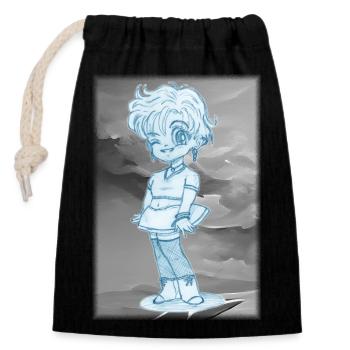 Tailwind - Closable cotton gift bag (14x20cm) - black - Front