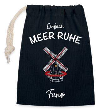 Dänemark, Insel Fanø, Mühle Sonderho Molle - Verschließbarer Geschenkbeutel aus Baumwolle (14x20cm) - Navy - Vorne