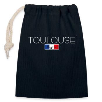 TOULOUSE FRANCE HOLIDAY SUMMER PARTY (w) - Closable cotton gift bag (14x20cm) - navy - Front