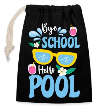 Pool Pool Party Recreation - Closable cotton gift bag (14x20cm) - black - Front