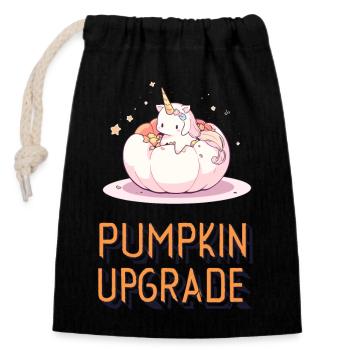 Pure Unicorn Love - The ''Pumpkin Upgrade'' - Closable cotton gift bag (14x20cm) - black - Front