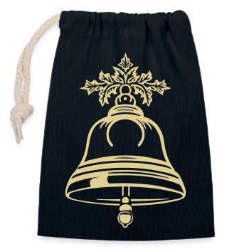 Feiertag Jingle Bell - Verschließbarer Geschenkbeutel aus Baumwolle (14x20cm) - Navy - Vorne