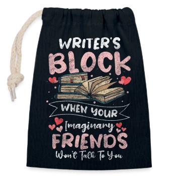 Author Fantasy Blogger - Closable cotton gift bag (14x20cm) - navy - Front