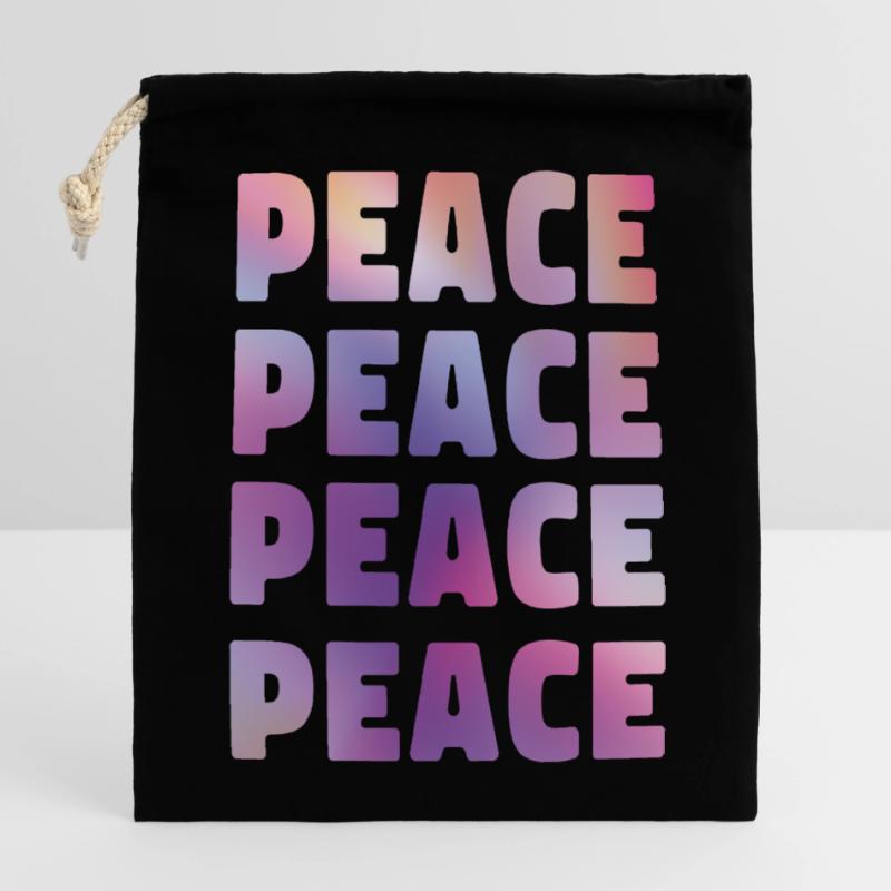 Peace vs. War Statement Christmas Closable cotton gift bag (14x20cm)