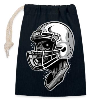 American Football Skull - Closable cotton gift bag (14x20cm) - navy - Front