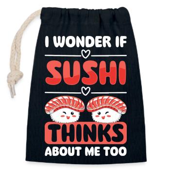Japanisch Essen Lecker Küche - Verschließbarer Geschenkbeutel aus Baumwolle (14x20cm) - Navy - Vorne