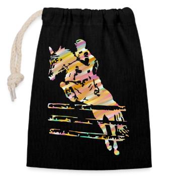 Rider Show Jumping - Closable cotton gift bag (14x20cm) - black - Front