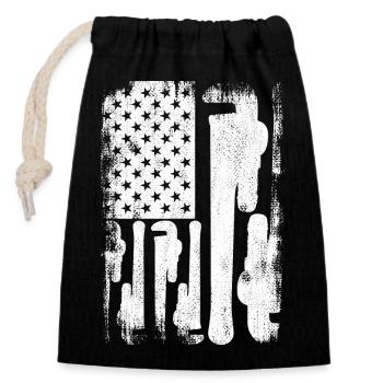 Patriotic U.S. Plumber - Closable cotton gift bag (14x20cm) - black - Front
