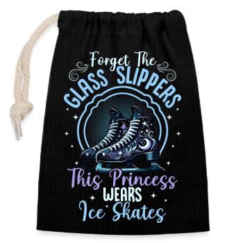 Ice Skating Royalty: Beyond Glass Slippers - Closable cotton gift bag (14x20cm) - black - Front