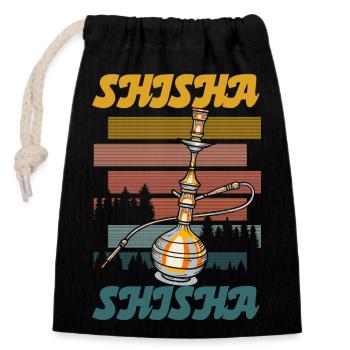 Sisha Dampf Chillig Orient - Verschließbarer Geschenkbeutel aus Baumwolle (14x20cm) - Schwarz - Vorne