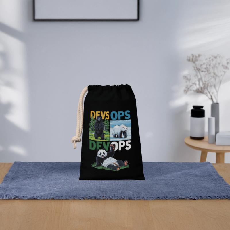 Devops Sac cadeau en coton avec cordon (14 x 20 cm)
