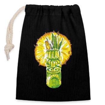 Pineapple Incident by Chemistry & Botanic's - Sac cadeau en coton avec cordon (14 x 20 cm) - noir - Devant
