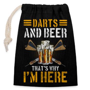 Darts Target Competition - Closable cotton gift bag (14x20cm) - black - Front