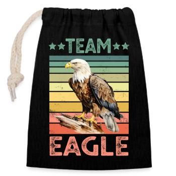 Eagle Bald Eagle - Closable cotton gift bag (14x20cm) - black - Front