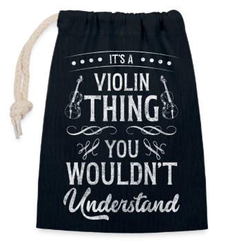 Violin Concerto Classical Symphony - Closable cotton gift bag (14x20cm) - navy - Front