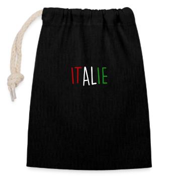 italie - Sac cadeau en coton avec cordon (14 x 20 cm) - noir - Devant