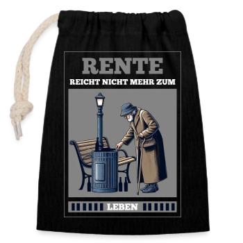 Rentner - Verschließbarer Geschenkbeutel aus Baumwolle (14x20cm) - Schwarz - Vorne