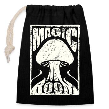 Magic Room used look shabby psychedelic Pilz Raum - Verschließbarer Geschenkbeutel aus Baumwolle (14x20cm) - Schwarz - Vorne