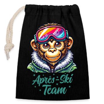 Lunettes de ski Monkey - Sac cadeau en coton avec cordon (14 x 20 cm) - noir - Devant