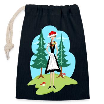 Black Forest Girl Girl - Closable cotton gift bag (14x20cm) - navy - Front