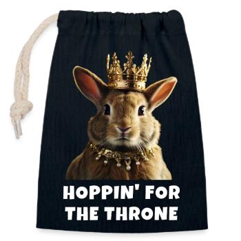 Hoppin' for the Throne rabbit lover - Closable cotton gift bag (14x20cm) - navy - Front