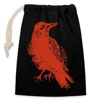 The Raven - Der Rabe Grungy - Closable cotton gift bag (14x20cm) - black - Front