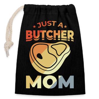 Butcher Mother - Closable cotton gift bag (14x20cm) - black - Front