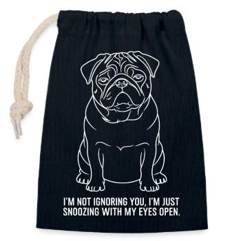 Dösen mit offenen Augen - Verschließbarer Geschenkbeutel aus Baumwolle (14x20cm) - Navy - Vorne