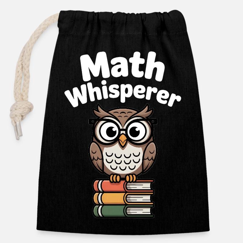 Mathe-Flüsterer - Verschließbarer Geschenkbeutel aus Baumwolle (14x20cm) - Schwarz
