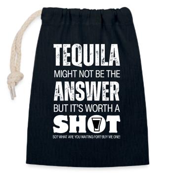Tequila Shot einen Versuch wert - Verschließbarer Geschenkbeutel aus Baumwolle (14x20cm) - Navy - Vorne