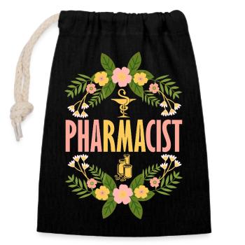 Pharmacist Pharmaceutical Technical - Closable cotton gift bag (14x20cm) - black - Front