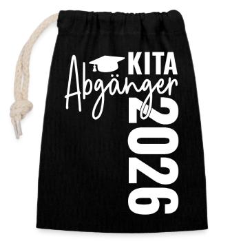 Daycare graduates 2026 - Closable cotton gift bag (14x20cm) - black - Front
