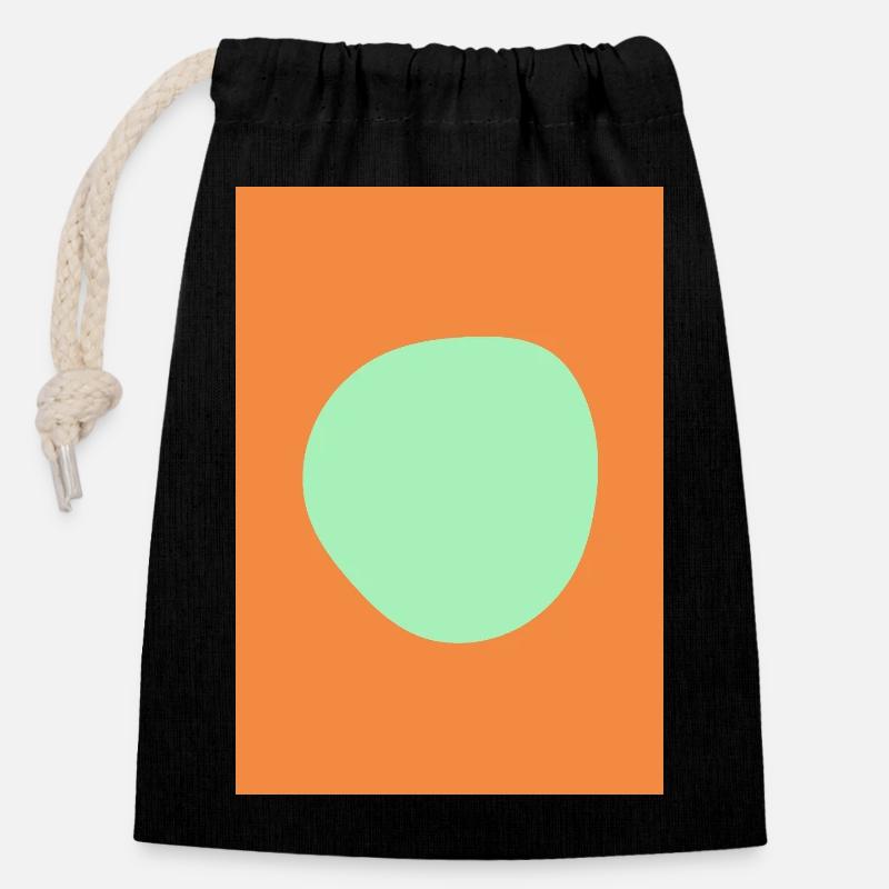 Abstract - Closable cotton gift bag (14x20cm) - black