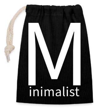 Minimlaist – radikal minimal gedacht - Verschließbarer Geschenkbeutel aus Baumwolle (14x20cm) - Schwarz - Vorne