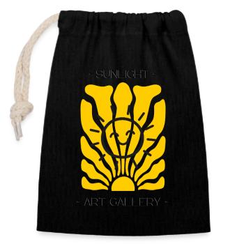 SunLight - Closable cotton gift bag (14x20cm) - black - Front